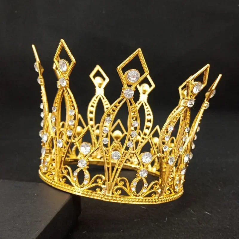 Rhinestone Crown Baking Cake Topper Headwear Decoration Children's Hair Accessories Princess Wedding Birthday Party Supplies New