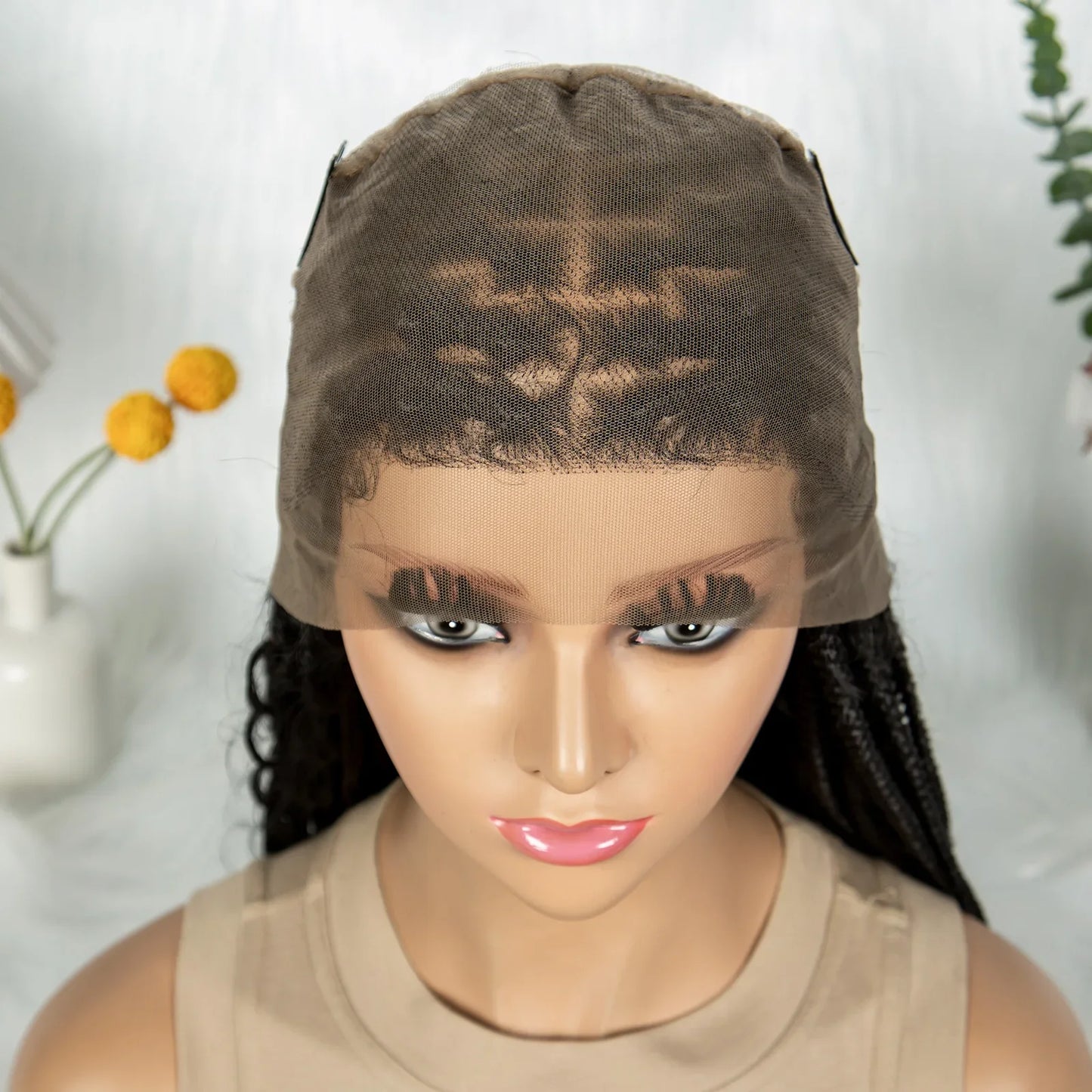 HD Transparent Full Lace Boho Box Braids Wig | Knotless Synthetic