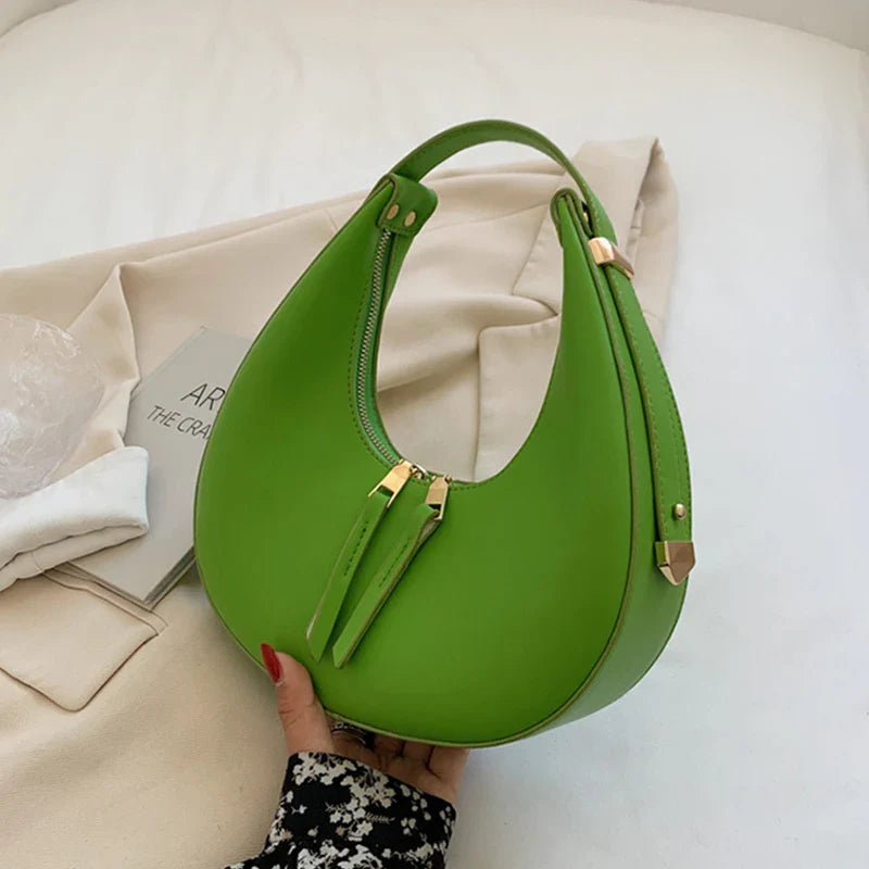 Luxury Half-Moon Underarm Bag for Women | PU Leather Shoulder & Crossbody Bag (Autumn Winter Fashion Armpit Handbag & Purse)