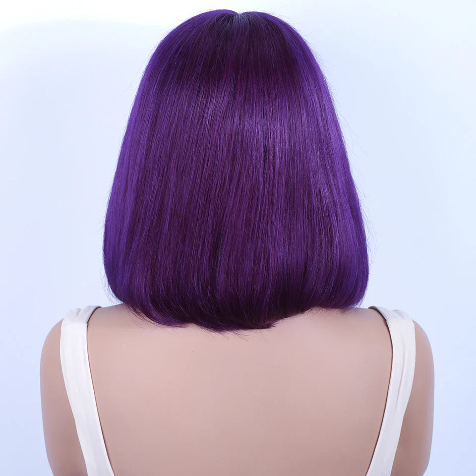 Rebecca Purple Bob Wig | 13x5x1 Transparent Lace Front Human Hair