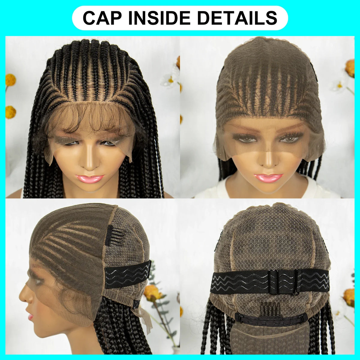 Fulani Cornrow Box Braids Wig | Full Lace | Baby Hair | Black Women