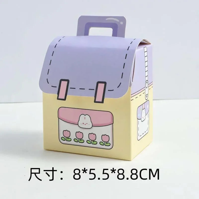 5PCS Creative Gifts Packaging Bags Cartoon School Bag Shape Candy Snack Self-lock Bags for Kids Birthday Party Decors Gifts