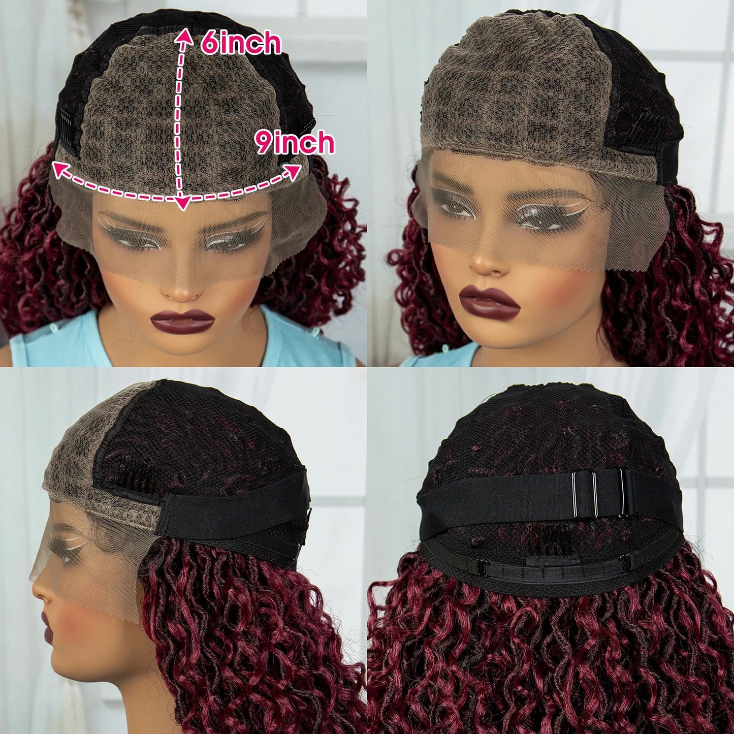 Burgundy Goddess Faux Locs Wig | Curly Ends | Lace Front | Baby Hair