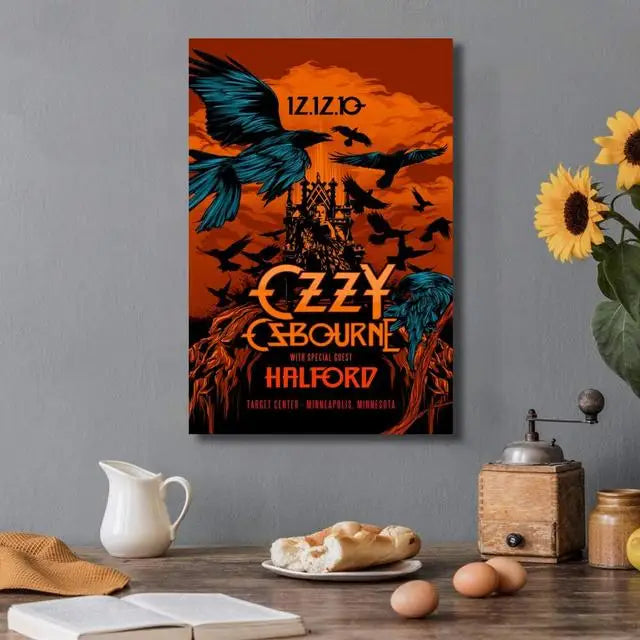 Ozzy Osbourne Band Art Poster Heavy Metal Band Rock Canvas Painting  Wall Art Picture Print Modern Family Bedroom Decor Posters