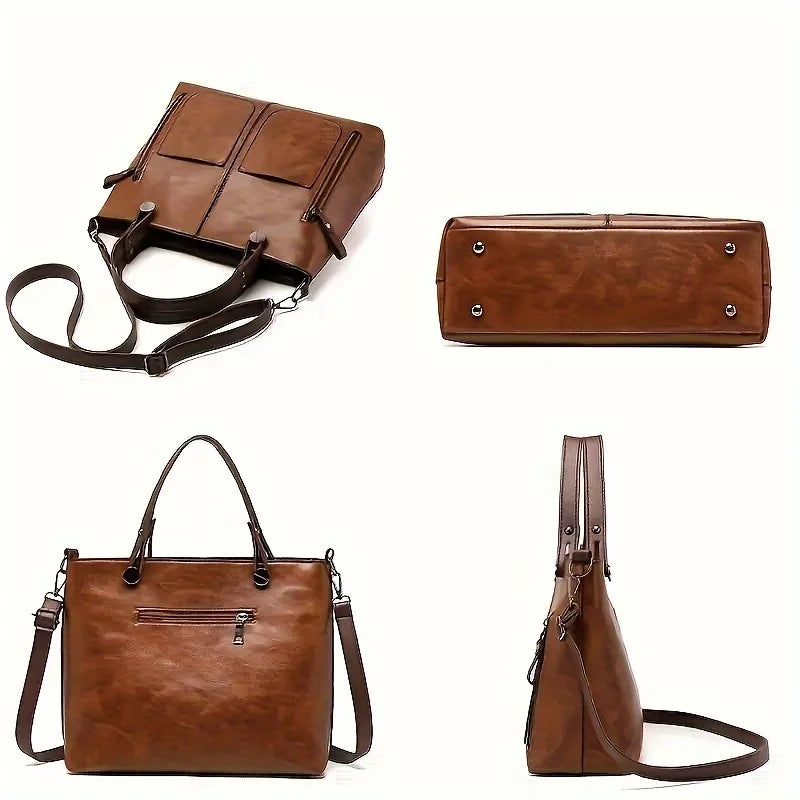 Women's Fashion Classical Style Crossbody Handbag | Retro PU Leather Shoulder Bag & Purse (Casual, Daily Use)