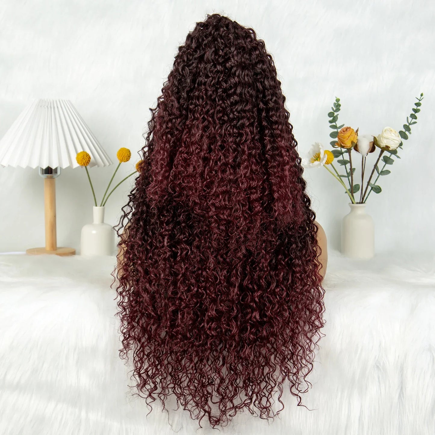 Kima Synthetic Cornrow Braided Wig | 13x4 Lace Front | Ombre Ponytail | Curly Braids | Black Women
