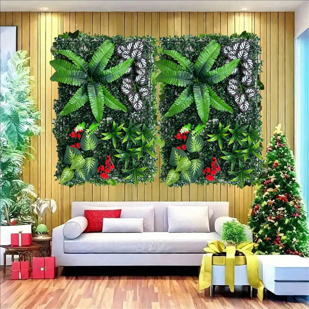 1pc Artificial Plant Wall for Outdoor Decoration Indoor Wall Plant Decoration Panel with Simulated Plants