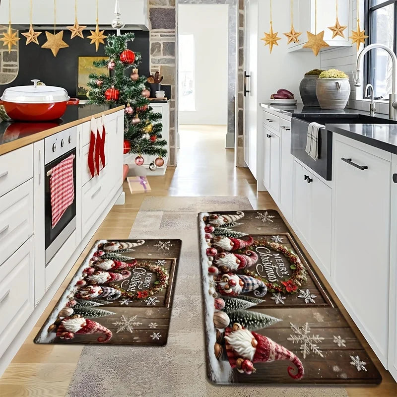 VIKAMA Christmas Carpet Kitchen Rug Long Carpet Waterproof  Outdoor Carpet Door Mat Rug For Bedroom Carpet For Live Room