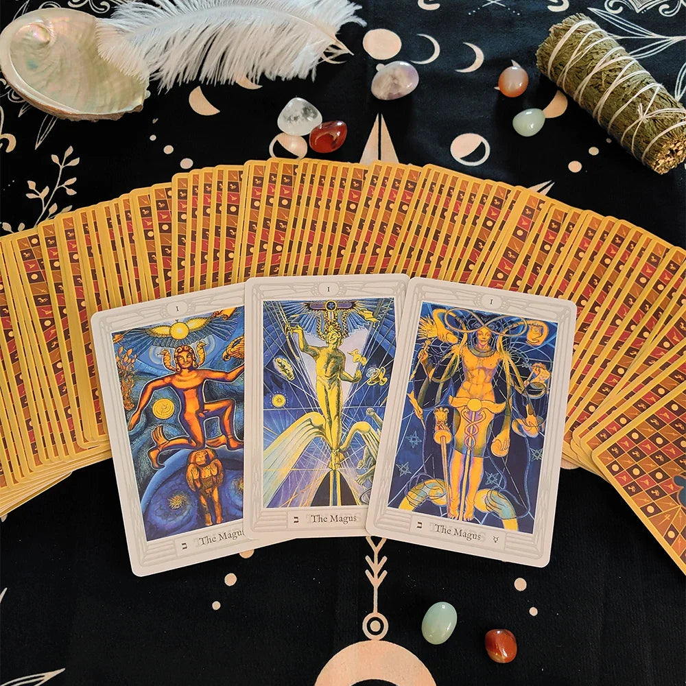 14.8x9.5cm Super Large Thoth Cards 3 Magicians Oracle Deck America Edition Tarot Board Games in Gift Box for Party or Collectors