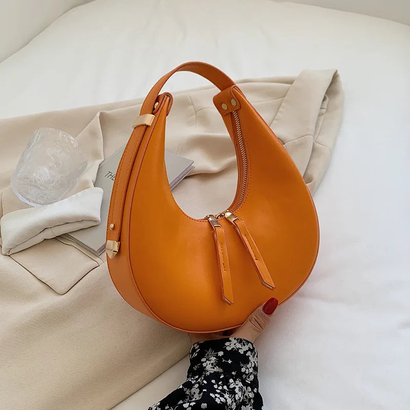 Luxury Half-Moon Underarm Bag for Women | PU Leather Shoulder & Crossbody Bag (Autumn Winter Fashion Armpit Handbag & Purse)