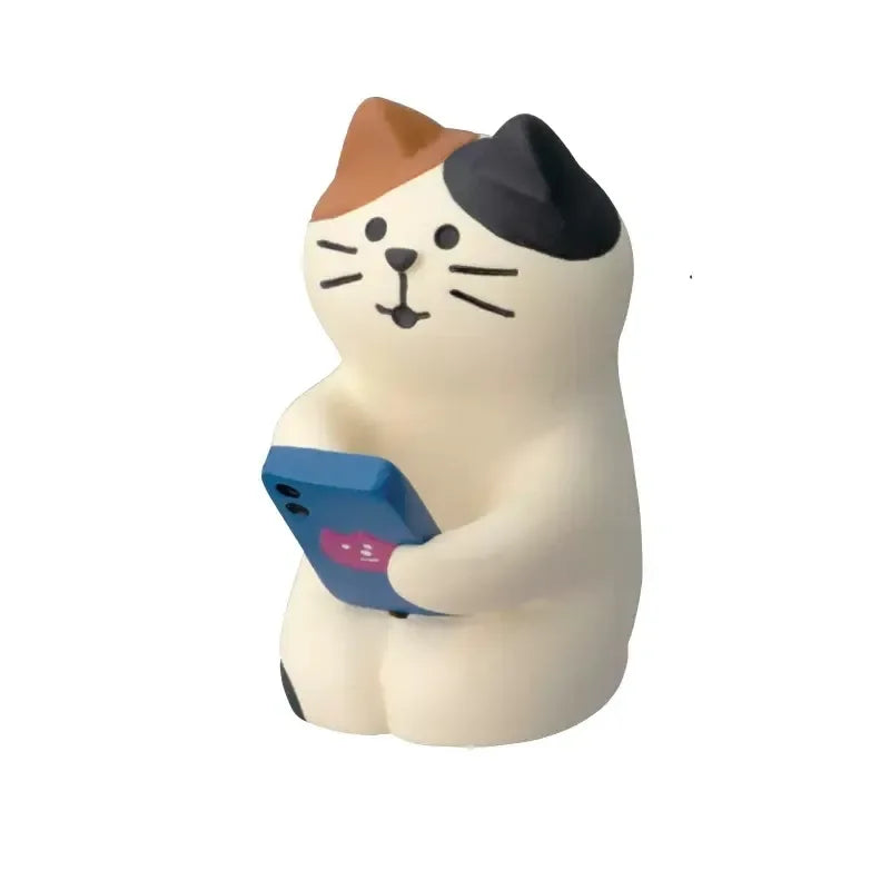 ZAKKA Ornaments Night Market Girl Barbecue Stand Scene Decoration Shooting Props Miniature Resin Cat Birthday Gift Collection