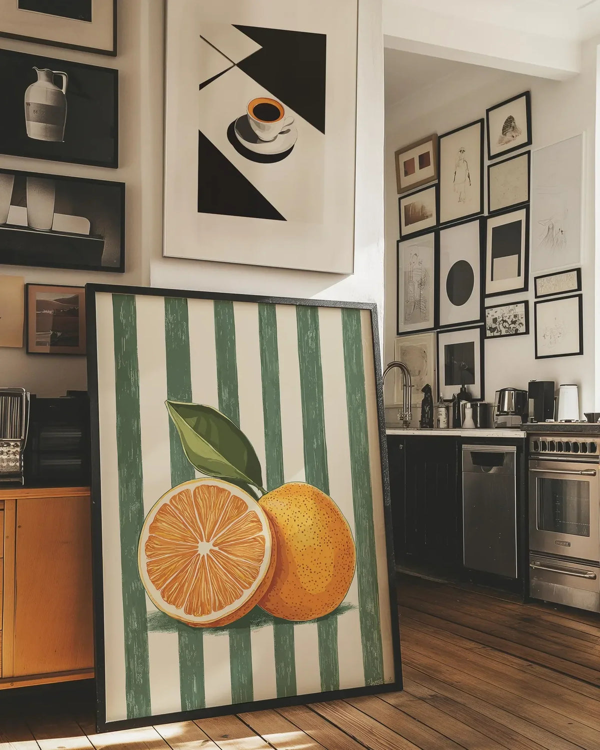 Orange Wall Decor, Orange Fruit Poster, Farmhouse Kitchen Art Painting, Kitchen Prints, Trendy Food Art, Retro Kitchen Art, Frui