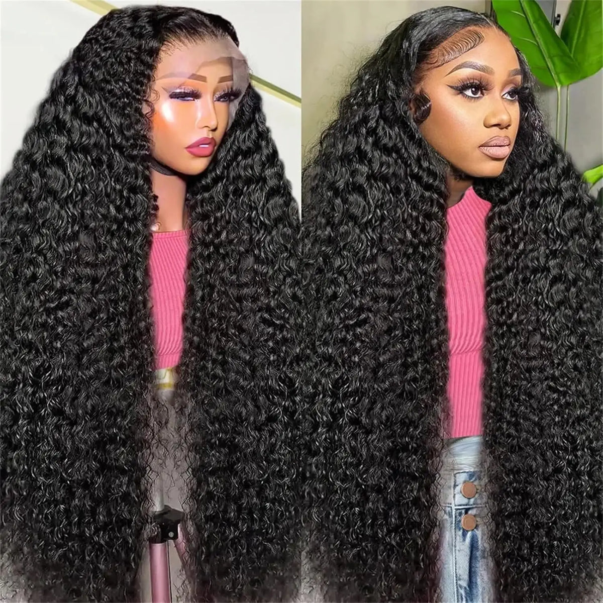 Deep Wave 13x6 HD Transparent Lace Front Human Hair Wig | Brazilian Water Wave 13x4 Lace Frontal & 4x4 Lace Wigs for Women