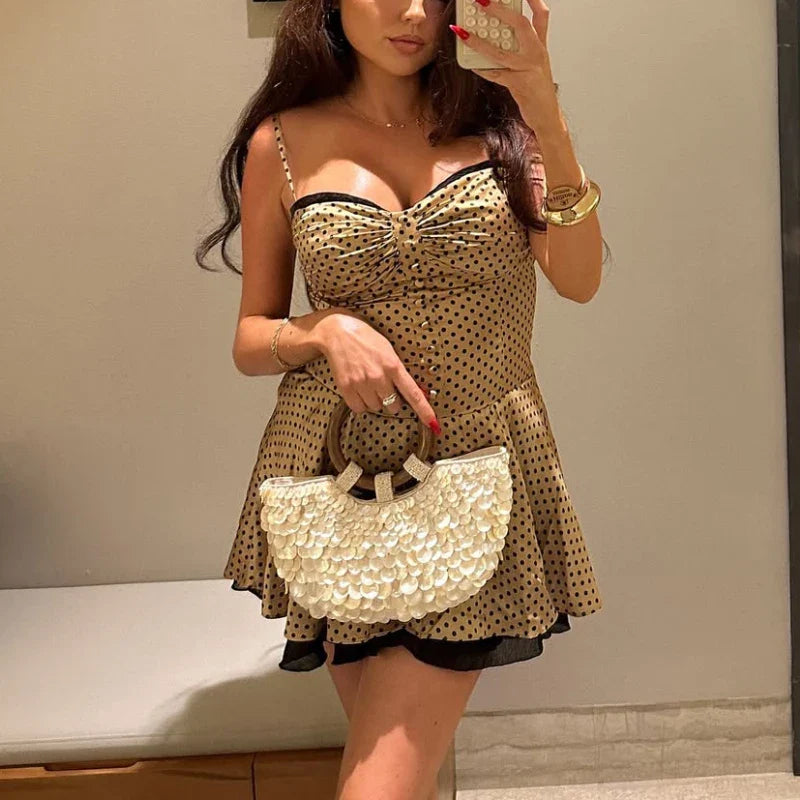 Small Shell Evening Bags for Women | Luxury Designer Handbag Purses & New Canvas Inlaid Acrylic Wooden Handle Chain Shoulder Bag