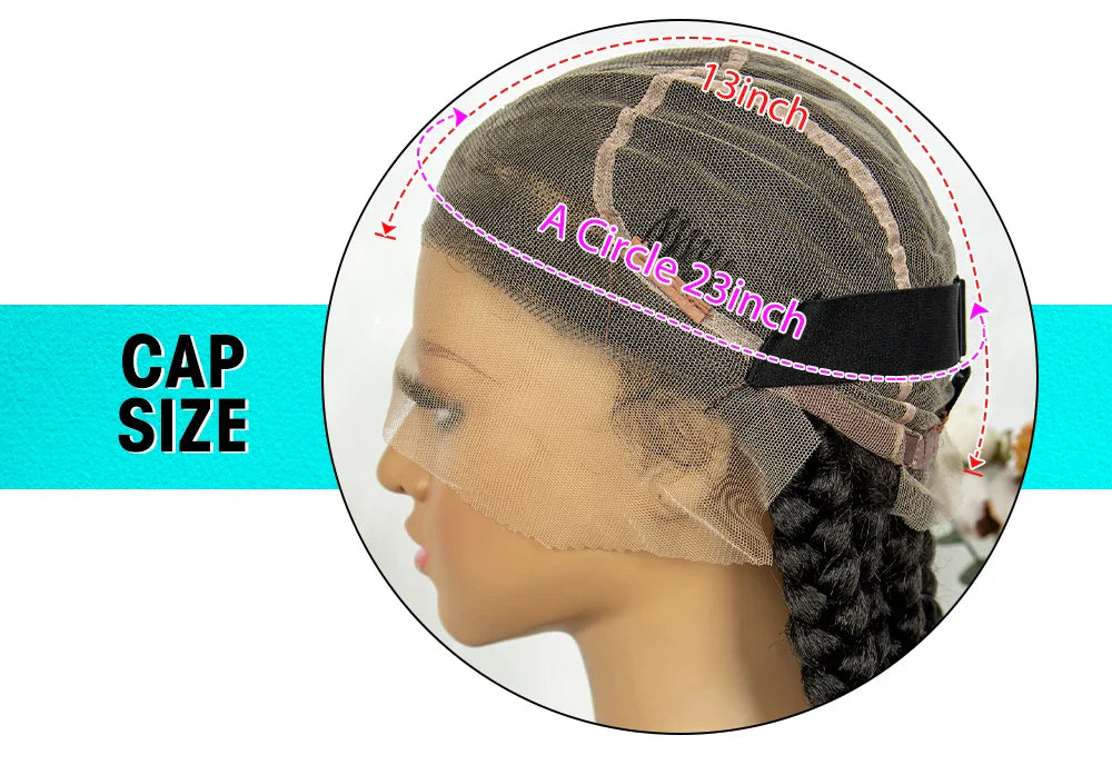 Knotless Cornrow Box Braided Full Lace Wig | Twisted Accents | Natural Hair Texture | Black Women