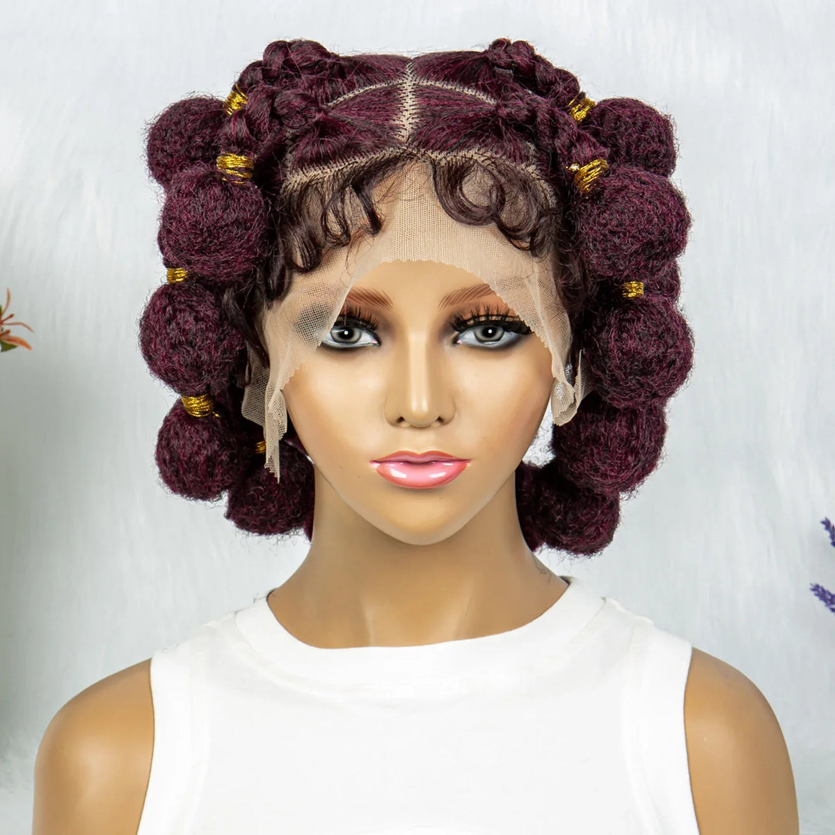6" Afro Bob Box Braids Wig | HD Full Lace Bubble Braids