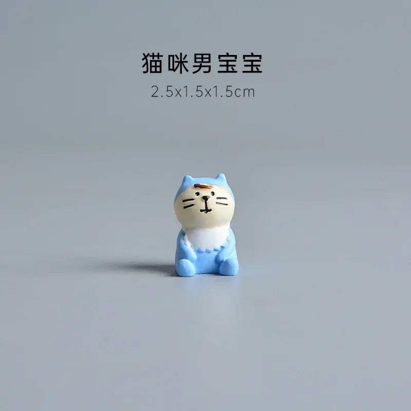 Cute Cat Wedding Zakka Figurine Bride Baby Stroller Resin Model Miniatures Model Cake Ornaments Decor Crafts Desktop Accessories