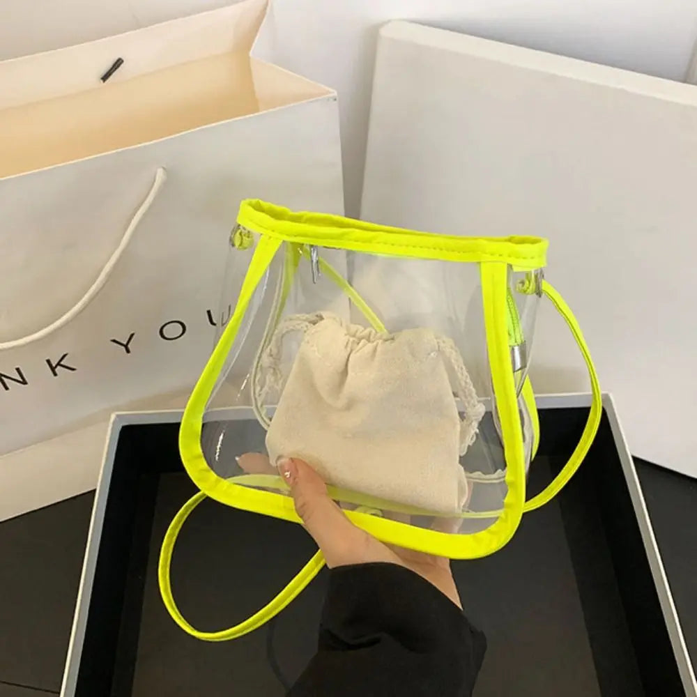 Creative 2-in-1 Clear Crossbody Bag | Portable Waterproof PVC Shoulder Tote (Casual Women's Commuting Bag)