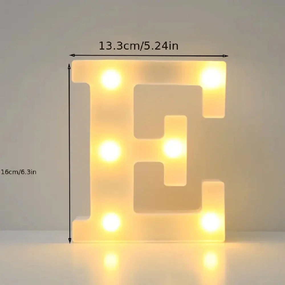 1PC LED Alphabet&Number Lights For Home,Wedding,Proposal,Birthday,Party,Photo Prop, Battery Powered White Decorative Night Light