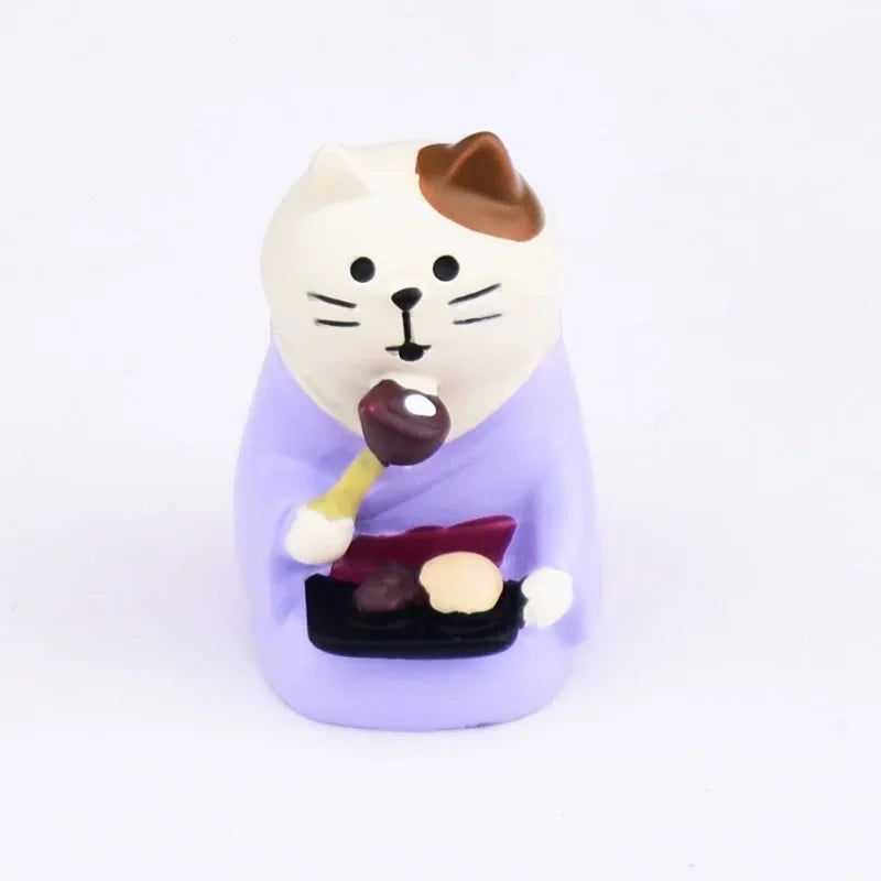 Cute Cat Ornament Admiring Flowers Scene ZAKKA Cherry Blossom INS Trendy Toy DIY Resin Handicraft Ornament