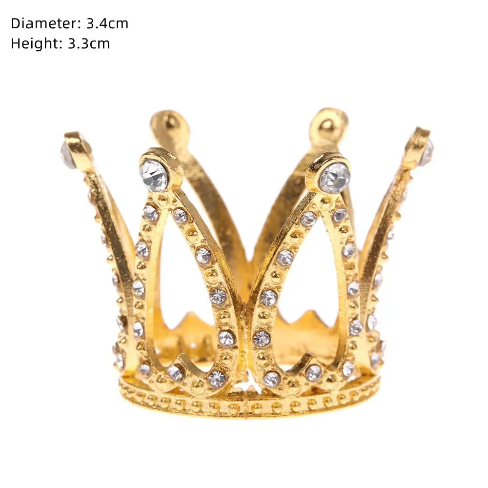 Rhinestone Crown Baking Cake Topper Headwear Decoration Children's Hair Accessories Princess Wedding Birthday Party Supplies New