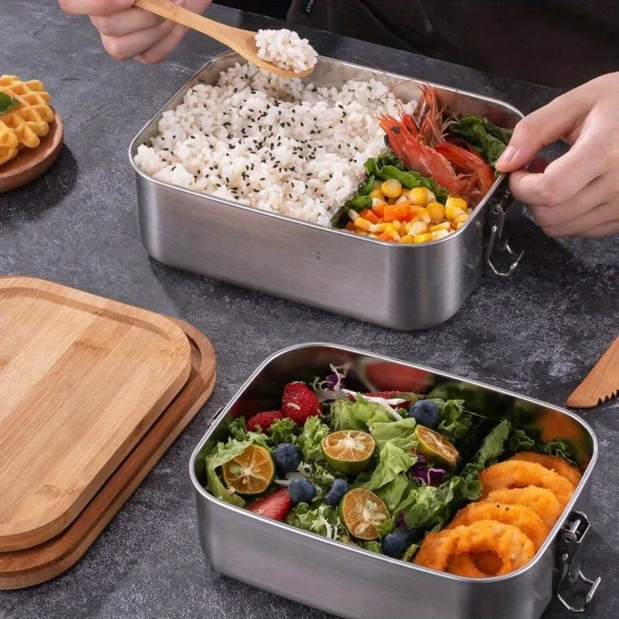 304 Stainless Steel Lunch Boxes Sealed Containers Portable Sushi Box Bento Camping Tableware Leakproof Food Carrier