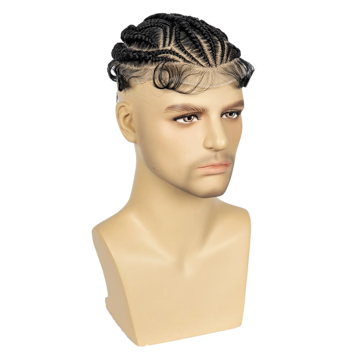 Men's HD Full Lace Cornrow Braided Toupee | Box Braids Wig | Synthetic Lace Front | African Men's Braids