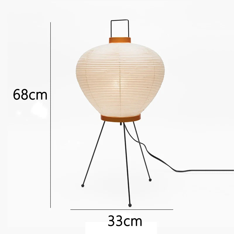 Japanese Design Akari Wabi-sabi Table Lamp White Rice Paper Decorative Desk Lights for Bedroom Living/Dining Room Study Loft