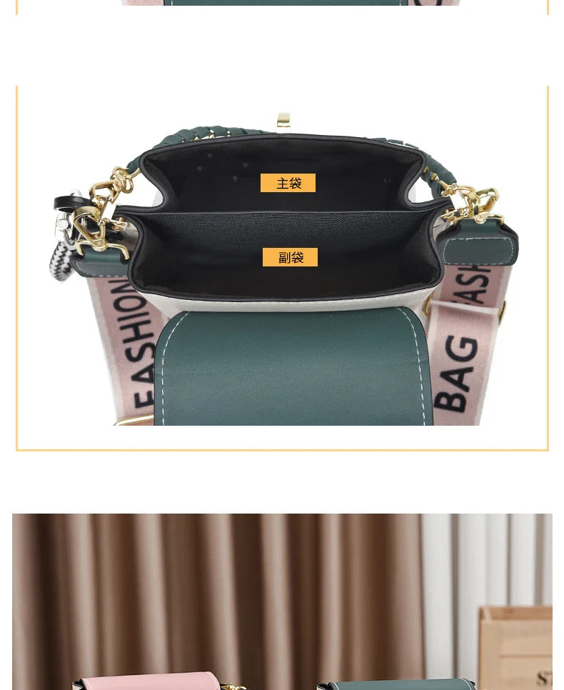Mini Studded Decor Crossbody Bag | Argyle Embroidery Mobile Phone Purse & Trendy Chain Handbag for Women