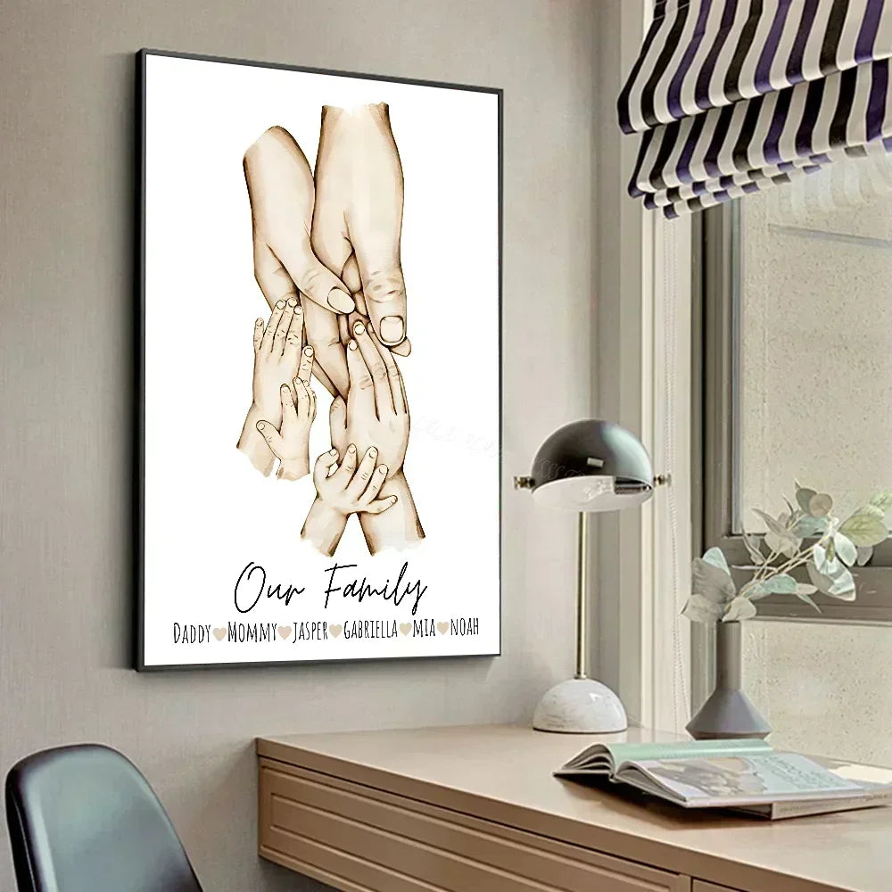 Family Art Project_custom Family Names Canvas Art - Minimalist Wall Decor For Home & Gifts Poster
