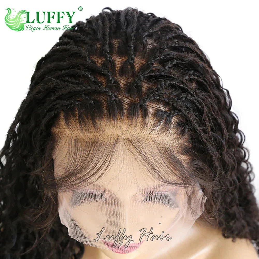 HD Full Lace Knotless Boho Box Braids Wig | Curly Ends | 300% Density | Human Hair | Pre-Plucked