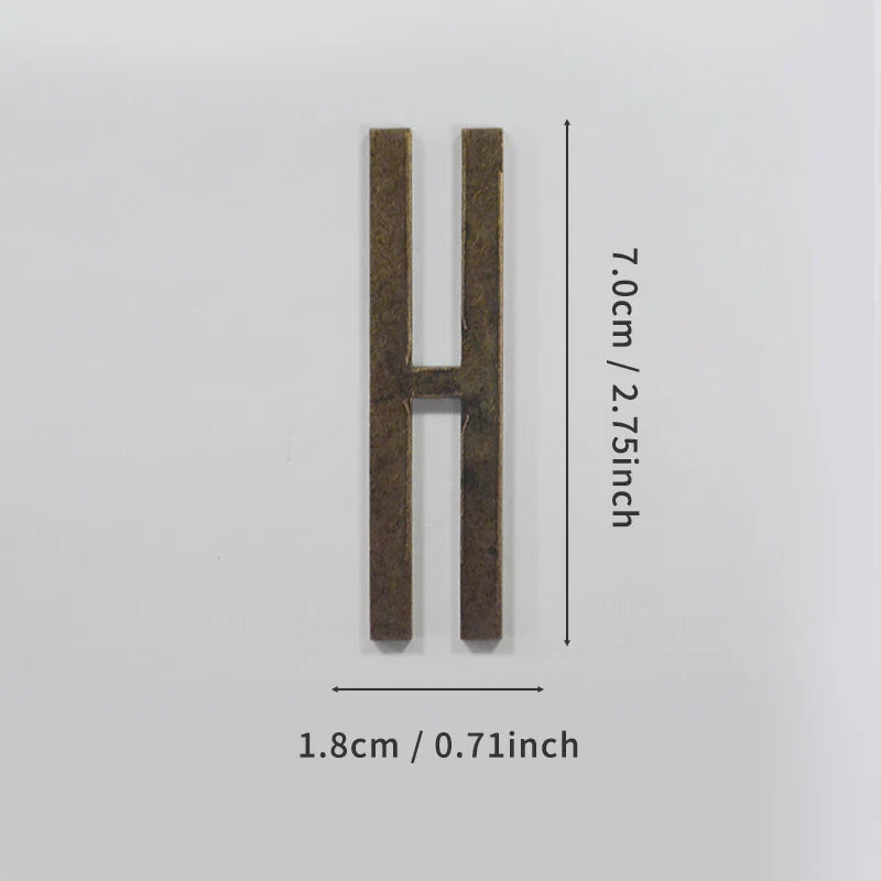 Bronze Self Adhesive House Number Metal English Alphabet Letters for Apartment Room Door Plate Table Mailbox Number Stickers 7cm