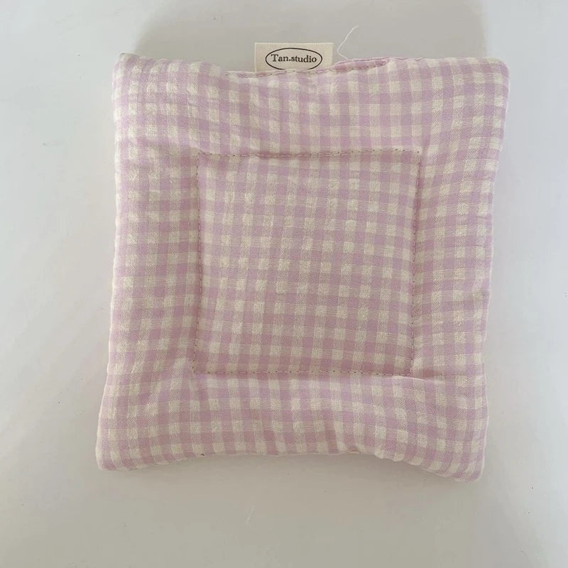 Korean Cotton Coaster Key Storage Jewellery Mat Double-sided Thickened Fabric Sweet Drawstring Portable Accessories  Cafe