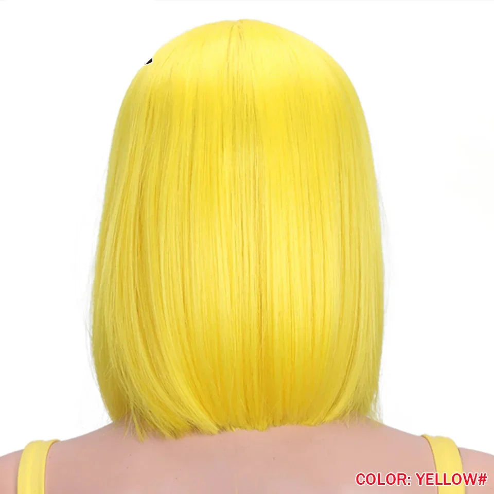 10 Inch Ombre Brown Straight Short Bob Wig | Synthetic Lace Front Wigs for Women (Heat Resistant Fiber, Cosplay & Daily Use)