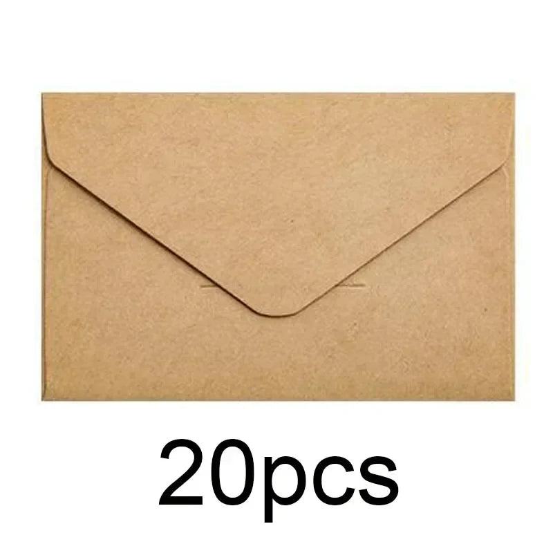 20/40/80PCS Classical White Black Kraft Blank Mini Paper Window Envelopes Wedding Invitation Envelope Gift Envelope