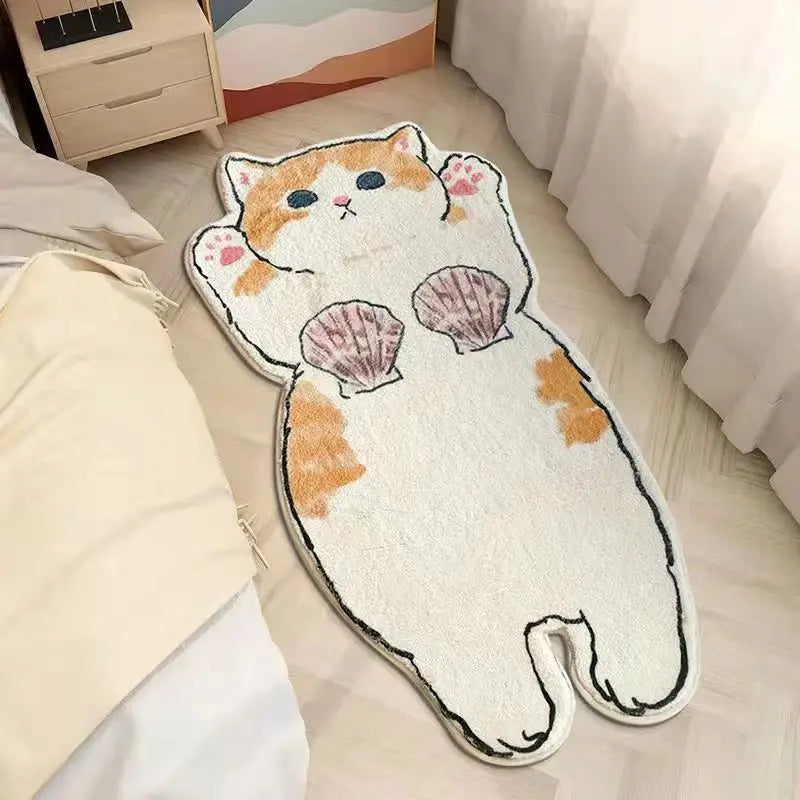 Faux Cashmere Cute Cartoon Pet Carpet Home Bedroom Bedside Decorative Floor Mat Anti-slip Dirty Resistant Machine Washable Rug