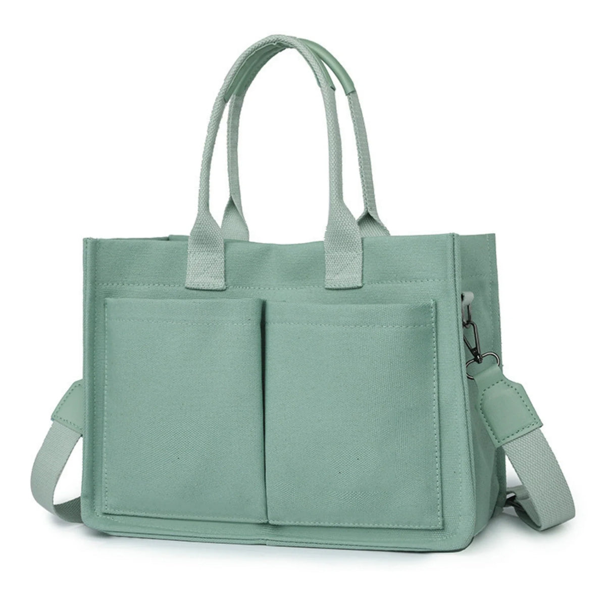 Large Canvas Tote Bag for Women with Pockets | Laptop Crossbody Purses & Everything Everyday Bag (Handbags for Work, Beach, Gym)