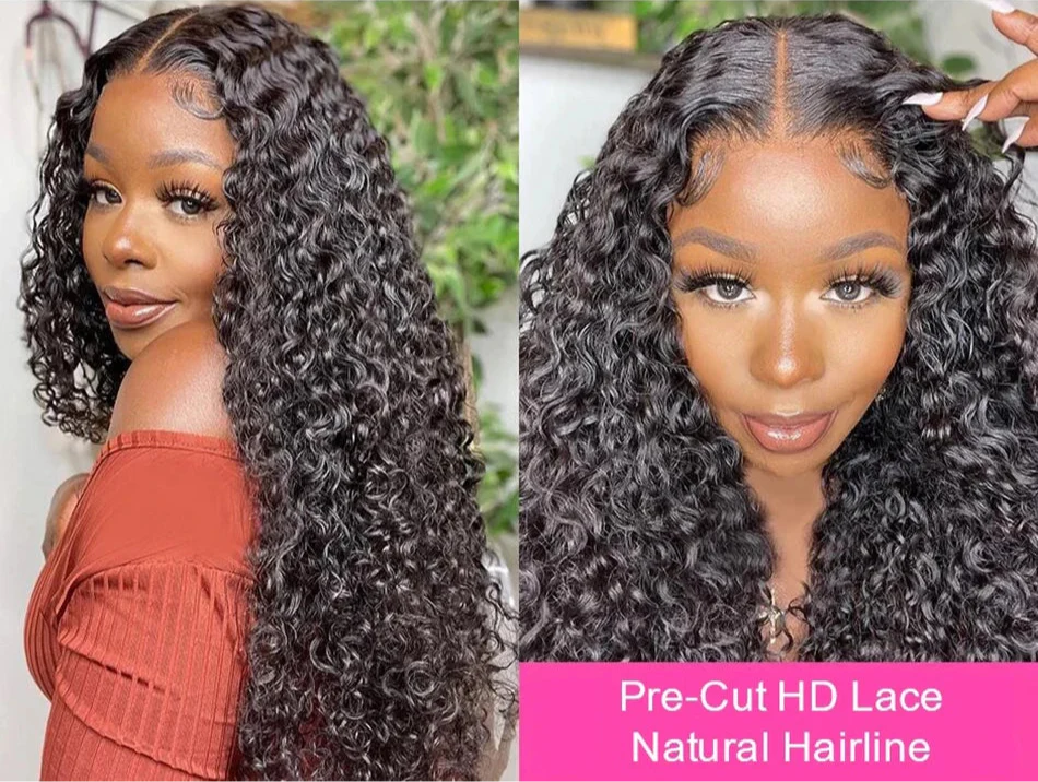 Glueless | Human Hair | Ready To Wear | Bleached Knots | Pre Cut | HD Transparent Lace | Jerry Curly | Peruvian Hair | Remy HairWigs