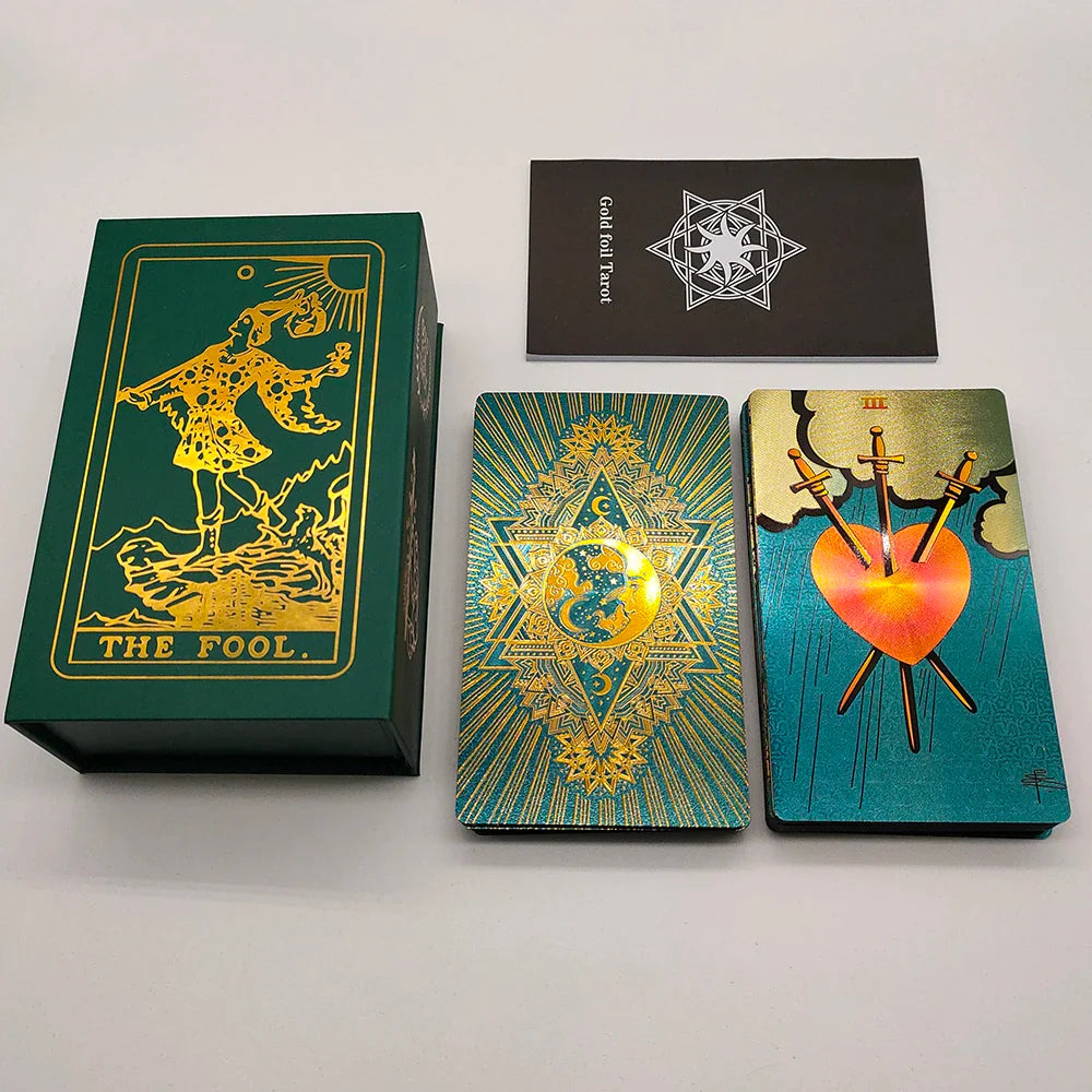 Classical Gold Foil Waterproof Tarot Cards With Megnet Box As Special Gift
