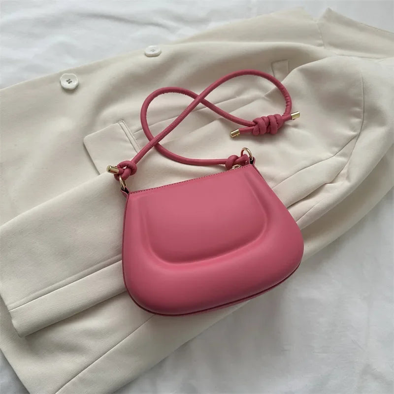 Soft PU Leather Ladies Crossbody Bag | Women's Purple Underarm Bag & Retro Solid Color Handbag (Fashion Design Girl Small Shoulder Bag)