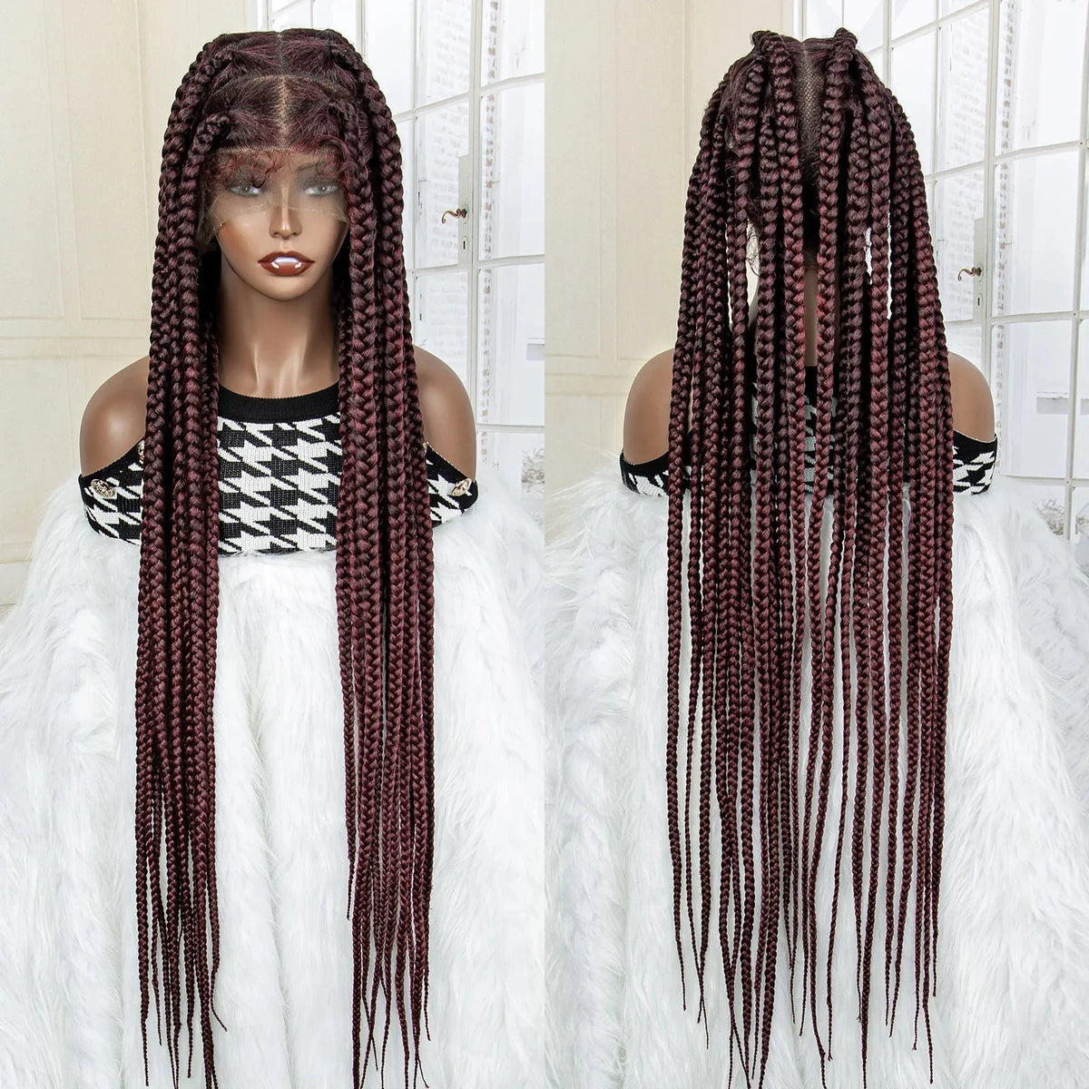 Jumbo Cornrow & Knotless Box Braids Wig | Full Lace | Baby Hair | Black Women
