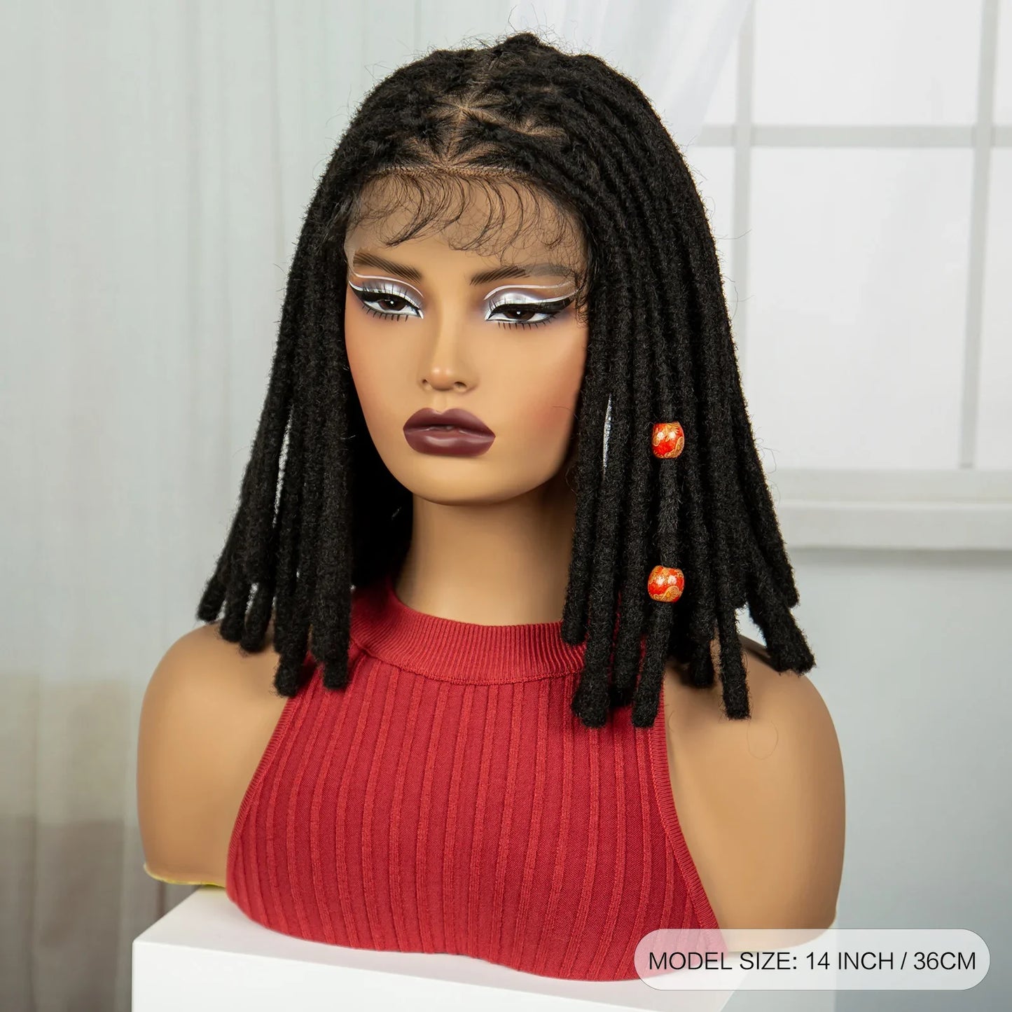 Red Faux Locs & Knotless Braids Wig | Full Lace | Baby Hair | Dreadlock Style
