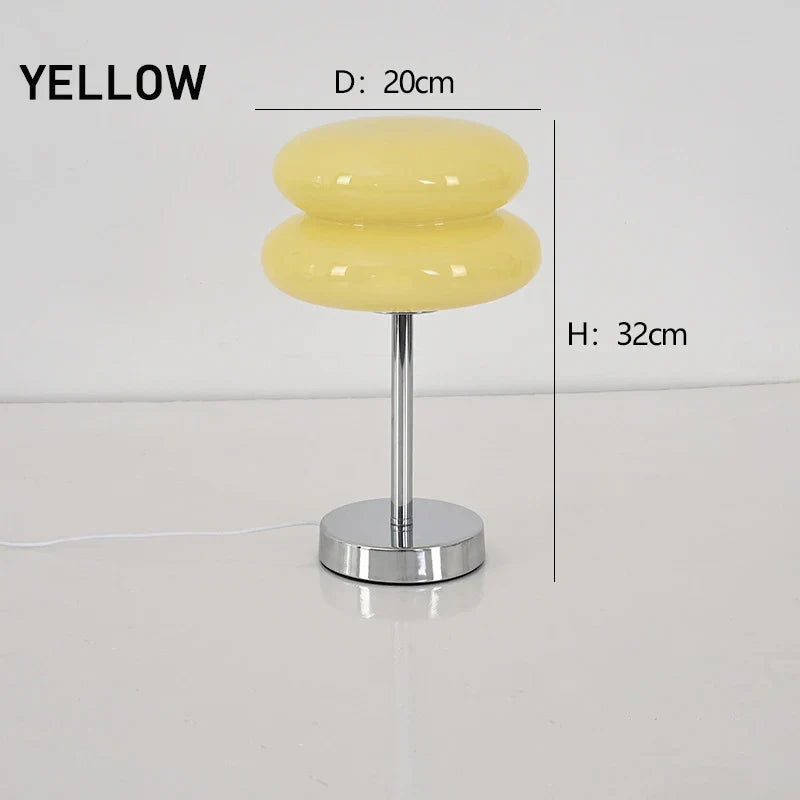 Ins Glass Stained Table Lamp Children's Lamp Bedroom Bedside Atmosphere Lamp Decoration Egg Tart Lamp Drop Shipping Dropshipping
