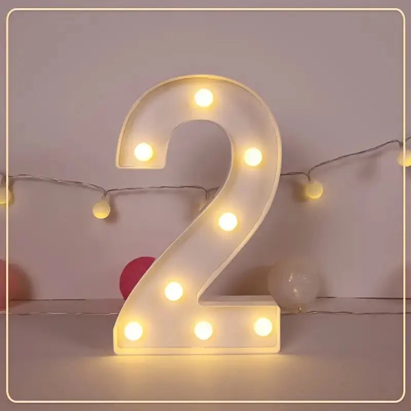 21.8cm White LED Letter&Number Night Lights,Battery Powered Decoration Lights,Wall Lights For Wedding,Birthday,Party,Christmas