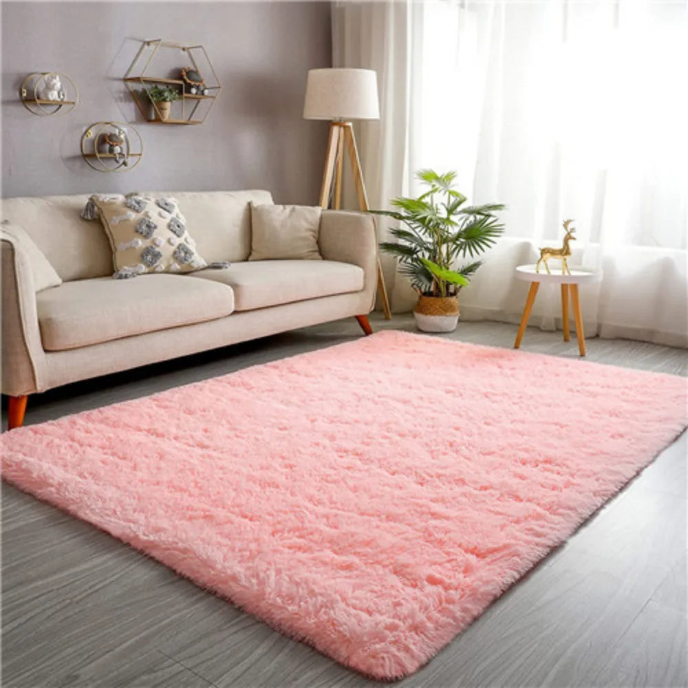 VIKAMA Mauve Soft And Cozy Plush Living Room Sofa Carpet Scandinavian Ins Style Bedroom Plush Carpet Home Decoration Carpet