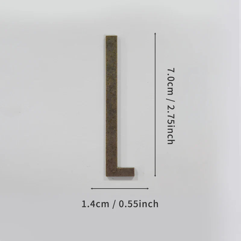 Bronze Self Adhesive House Number Metal English Alphabet Letters for Apartment Room Door Plate Table Mailbox Number Stickers 7cm