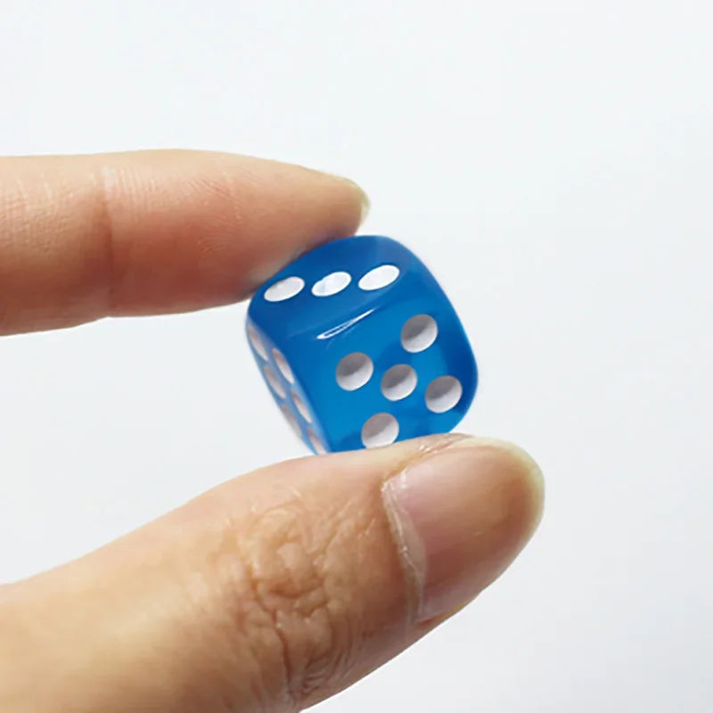 10PCS/Lot Filleted Corner Dice Colorful Transparent Acrylic 6 Sided Dice  Club/Party/Family Games