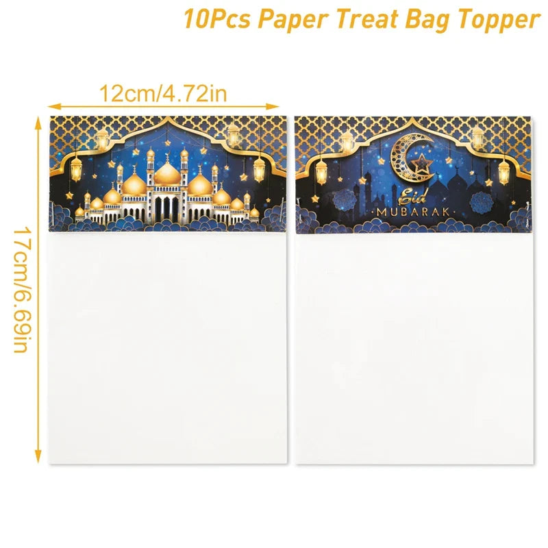 Eid Mubarak Treat Bag Topper Candy Bag Ramadan Decorations For Home 2025 Islamic Muslim Party Decor Ramadan Kareem EID Al Adha