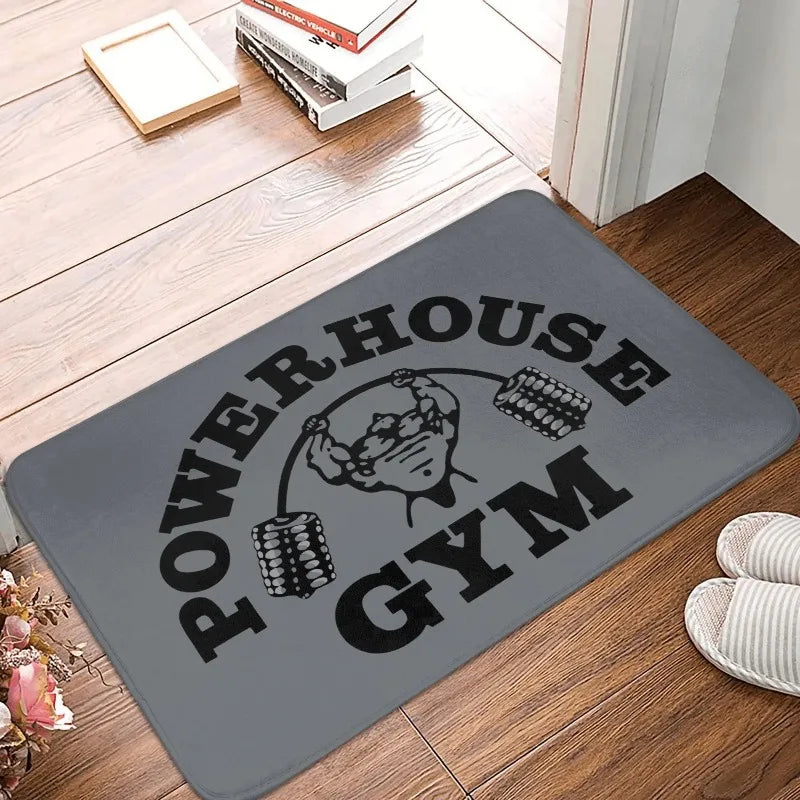 Bodybuilding Fitness Powerhouse Gym Front Door Mat Anti-Slip Carpet Outdoor mat Absorbent Doormat Garden Garage Entrance Rug