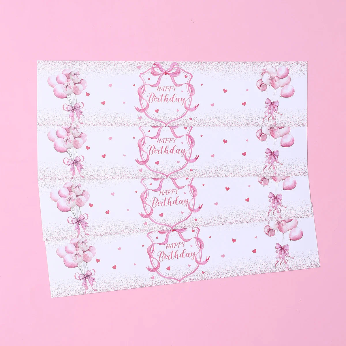 Pink Bow Bottle Stickers Happy 1st Birthday Party Decoration Kids Girl Wedding Birthday Party Supplies Favors Baby Shower Decor